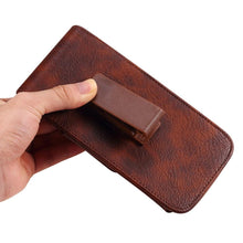 Load image into Gallery viewer, Universal Leather Case for iPhone Mens PU Leather Vertical Case with Belt Clip for iPhone Waist Pack Belt Clip Bag for 3.5-6.3" Mobile Phone Pouch Phone Cover
