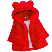 Load image into Gallery viewer, Winter Baby Girls Clothes Fur Coat Fleece Warm Hooded Jacket Children's Outerwear Coat For Girls
