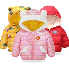 Load image into Gallery viewer, Infant Baby Hooded Warm Jackets For Baby Girls  and Baby Boys For WInter In Modern New Luxury Shiny Design
