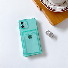 Load image into Gallery viewer, Transparent Wallet Case For iPhone 14 13 12 Pro Max Mini  Shockproof Cover with Card Slots Pockets Slim Fit Thin Protective Soft Shock-Absorbing Lightweight Wallet Case
