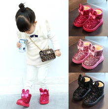 Load image into Gallery viewer, Warm Kids Snow Boots For Children New Toddler Winter Princess Cartoon Shoes Non-slip Flat Round Toe Girls Baby Lovely Boots
