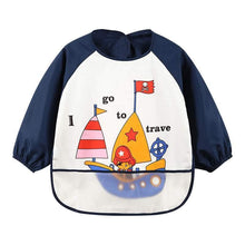 Load image into Gallery viewer, Cute Cartoon Print Baby Waterproof Long Sleeve Apron Children Feeding Smock Bib Baby Accessories
