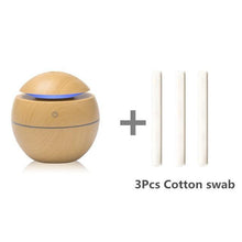 Load image into Gallery viewer, Mini Air Humidifier Ultrasonic USB Aroma Wood Grain LED Night Light  Electric Essential Oil  Diffuser Aromatherapy Home
