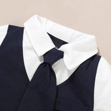 Load image into Gallery viewer, Luxury Modern baby Suit New boy's Jumpsuit Baby Short-sleeved Gentleman Suit Tie Robe summer Suit For Birthday and Party
