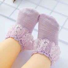 Load image into Gallery viewer, New Baby Socks Cute Lace Flower Bows Newborn Baby Girl Socks Cotton Princess Girls Socks
