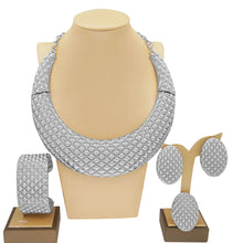 Load image into Gallery viewer, Zhuerrui Choking Necklace Bracelet Earrings Ring Jewelry Set Brazilian Gold Luxury Jewelry Set Gold Plated Jewelry Set H00541
