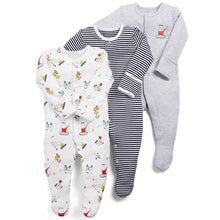 Load image into Gallery viewer, 3Pcs Baby unisex Rompers  Long Sleeve Sleep suit Cartoon Jumpsuit Baby Pajamas Stes For Kids Between 0-12Months
