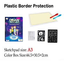 Load image into Gallery viewer, Draw With Light-Fun And Developing Drawing&amp;write Flip Board Kids Educational Toy Magic Drawing Lighting In Dark Gift For Child
