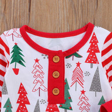 Load image into Gallery viewer, Newborn Baby Girl/Boys Christmas Long Sleeve Round Neck  Tree print Romper for Infant In New Year Design
