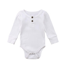Load image into Gallery viewer, Newborn Infant Baby Girl Boy Ribbed Bodysuit  Ruffle  Long Sleeve One-Pieces Solid Jumpsuit Outfits For Girls
