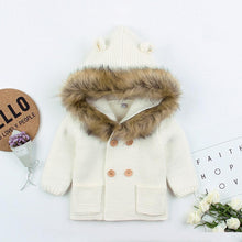 Load image into Gallery viewer, Warm Winter Luxury Newborn Baby Boy Girl Knitted Buttons Hooded Jacket Coat In Modern Design
