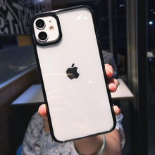 Load image into Gallery viewer, Transparent Shockproof Bumper Phone Case For iPhone 11 12 13 14 Pro Max Mini Cute Candy Color Hard Cover  Luxurious Translucent Case for iPhone
