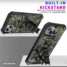 Load image into Gallery viewer, Magnetic Army Green Shockproof Durable Cover Compatible iPhone 14 Case for iPhone 14 Pro Max 14 Plus  11 12 13 Pro Max XS Camouflage Armor  Heavy Protection Phone Case Cover
