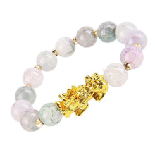 Load image into Gallery viewer, Obsidian Stone Beads Bracelet For Men and Women Unisex Wristband Gold Black Pixiu Wealth and Good Luck Bracelet Design
