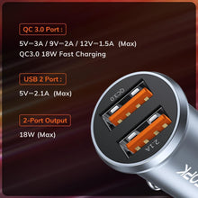 Load image into Gallery viewer, Mini Quick Charge 3.0 USB Car Charger Dual USB Fast Charger 3.1A Cellphone Universal Mobile Phone Charger
