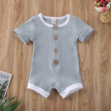 Load image into Gallery viewer, Infant Baby Boys Girls Clothes Ribbed Solid Romper Jumpsuit In Retro Deisgn For Kids
