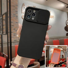 Load image into Gallery viewer, Sliding Lens Protective Silicone Case For iPhone 11 Pro Max Mini 12 Pro 13 Push Cover iphone Slide Camera Cover Case with Camera Lens Protector Cover Silicone Bumper Slim Phone Cover Compatible with iPhone
