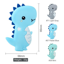 Load image into Gallery viewer, Dinosaur Baby Teether  Animal Silicone Beads Chew Charms Food Grade Silicone Teether Bead Toy Gift For Baby and Kids
