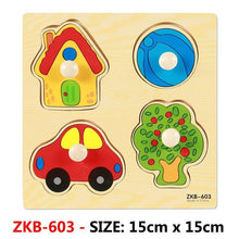 Load image into Gallery viewer, New Hand Grab Board Wooden Puzzle Toys for Children Cartoon Animal Fruit  Kids Baby Early Educational Learning Toy
