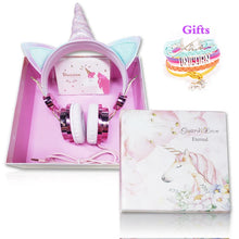 Load image into Gallery viewer, Cute Unicorn Headphones 3D Stereo Music Kids Headphones With Microphone Girls Cell Phone Children's Wired Headset Gamer Gift
