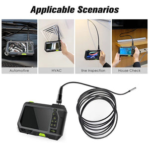 TESLONG NTS500 5.0" LCD Screen 5.5mm Dual Lens Endoscope Camera HD 1080P Digital Videoscope Pipe Car Inspection Borescope 32GB