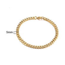 Load image into Gallery viewer, Men's Bracelet Curb Cuban Link Chain Stainless Steel Mens Womens Bracelets Bangle Gold Tone No Fade
