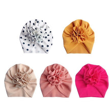 Load image into Gallery viewer, Cute Flower Headband Turban Soft Beanie Hat Infant Toddler Headwear Baby Hair Accessories for Newborn Baby
