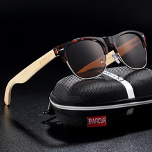 Load image into Gallery viewer, Brand Bamboo Handmade Luxury Polarized Modern and Retro Wood Sunglasses for  Men  and Women With  UV400 Protection
