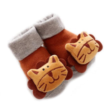 Load image into Gallery viewer, Cartoon Newborn Baby Toddler Floor Non-slip Socks Cotton With Bell Doll Baby Girls &amp; Boys Soft Shoes For Kids
