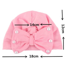 Load image into Gallery viewer, Modern Baby Hats Cute Rabbit Bow Knot with Pearls Baby Girl Hat with Pearls  for Kids In Diamond Luxury Style
