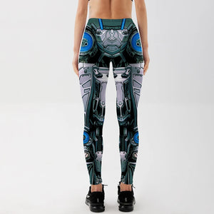 Qickitout Leggings Machine New Women's Deformation Robot Armor Leggings Digital Print Pants Trousers Stretch Pants Drop Shipping