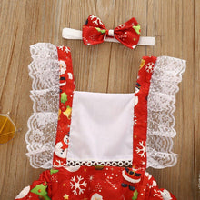 Load image into Gallery viewer, New Christmas Princess Set Newborn Baby Girls  Suspender Dress Romper Bodysuit And Hairband Set
