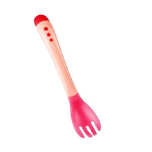 Load image into Gallery viewer, Baby Temperature Sensing Spoon and Fork Soft Head Safety Warm Feeding Warm Soup Fork Children Flatware Feeding Spoons For Baby Care Hot Perfect Gift For Baby
