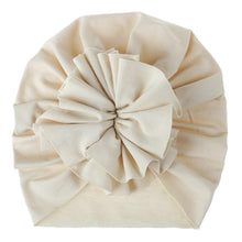 Load image into Gallery viewer, Handmade Pleated Flower Babies' Knitted Cotton Cloth Turban For Baby Girls In Elegant Style
