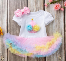 Load image into Gallery viewer, Pink Baby Luxury Bodysuit Infant Girls Princess Puffy Dress Baby Gown Party Wedding Excellent Girls Gift
