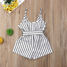 Load image into Gallery viewer, Modern Elen+gant Newborn Baby Girl Clothes Sleeveless Striped Bowknot Strap Romper Jumpsuit One-Piece Outfit For Girls
