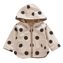 Load image into Gallery viewer, Modern Elegant Cute Dot Print Comfort Slim Cotton  Button Hooded Warm Coat  for Newborn Baby Girls With Two Face
