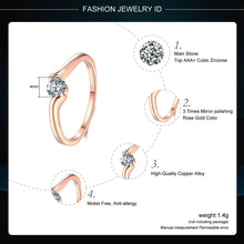 Load image into Gallery viewer, Double Fair Cubic Zirconia Engagement Wedding Rings for Women Crystal Solitaire Women&#39;s Marriage Promise Ring Trend Jewelry R239
