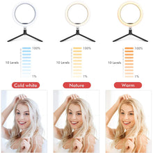 Load image into Gallery viewer, 26cm LED Selfie Ring Lamp Photographic Selfie Ring Lighting
