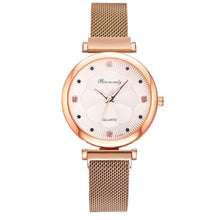 Load image into Gallery viewer, Fashion Set Women Watches Luxury Magnet Buckle Flower Rhinestone Watch Ladies Quartz Wrist Watch  WIth Bracelet In Set For Women and Girls
