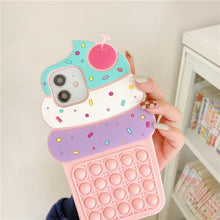 Load image into Gallery viewer, 3D Delicious Cherry Ice Cream Silicone Phone Case For iphone 13 12 11 Pro Max Xs Xr 7 8 Plus X Se finger bubble game soft cover 3D Cartoon Cupcake Shape Soft Silicone Full Protection Shockproof Case
