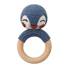 Load image into Gallery viewer, BPA Free Baby Wooden Teether Crochet Rattle Toy for Newborns
