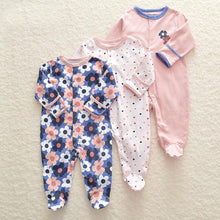 Load image into Gallery viewer, 3Pcs Baby unisex Rompers  Long Sleeve Sleep suit Cartoon Jumpsuit Baby Pajamas Stes For Kids Between 0-12Months
