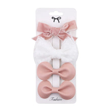 Load image into Gallery viewer, 4Pcs Leopard Print Hair Bow Clips for Baby Girls Lace Barrettes
