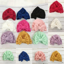 Load image into Gallery viewer, Elegant Winter Autumn Baby Girls Hat Big Bow Cotton Wool Knitted Thick Warm Baby Hat For Girls
