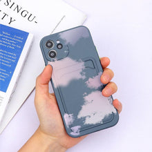 Load image into Gallery viewer, Soft Silicone Wallet Card Holder Phone Case For iPhone 11 mini Cases For iPhone 7 8 Cover Simple Silicone Protective Case For iPhone Girls Women Soft Slim Fit iPhone Case
