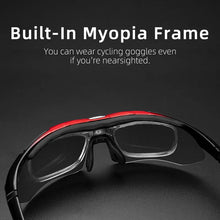 Load image into Gallery viewer, ROCKBROS Polarized Sports Men Sunglasses Road Cycling Glasses Mountain Bike Bicycle Riding Protection Goggles Eyewear 5 Lens
