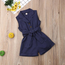 Load image into Gallery viewer, Luxury Elegant Summer Kids Girls Clothes Waistband Drawstring Romper Jumpsuit For Girls And Kids
