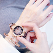 Load image into Gallery viewer, Women Elegant Popular Watch Set Starry Sky Ladies Bracelet Watch Casual Leather Sports Quartz Wristwatch For Women and Girls

