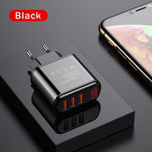 Load image into Gallery viewer, LED Display 3 Port USB Charger 3A Mobile Phone Fast Multi-port Charging Wall Chargers
